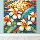 Kleumeria im gepolsterten Glas auf Orange Leinwanddruck (Insitu (Holzboden))