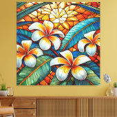 Kleumeria im gepolsterten Glas auf Orange Leinwanddruck (Insitu (Wohnzimmer))