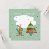 kleurige kerstboom karte (Vorderseite/Rückseite Beispiel)
