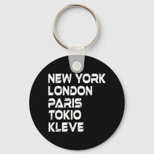 Kleve New York London Tokio Paris Schlüsselanhänger