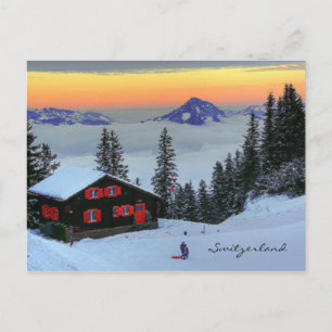 Klewenalp Schweiz Skigebiet Schweiz Alp Sonnenunte Postkarte