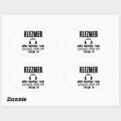 Klezmer Design Ovaler Aufkleber (Blatt)
