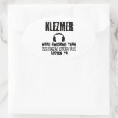 Klezmer Design Ovaler Aufkleber (Tasche)