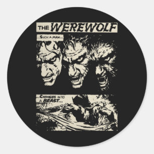 Klick Horrorfilm Monster Horror Comic Werwolf Ma Runder Aufkleber