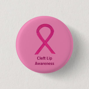 Klick Lip Awareness Hot Pink Ribbon Button Tasten