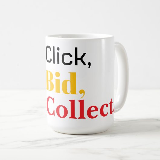 Klicken, bieten, sammeln. Buch Kaffeetasse (VorderseiteRechts)