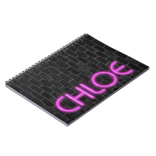 KLICKEN IN PINK Neon Lights Notizblock (Linke Seite)