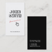 Klicken! Kontur-Text-Journalist-Geschäfts-Karte Visitenkarte (Vorne/Hinten)