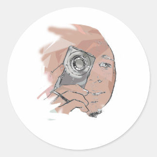 klicken runder aufkleber