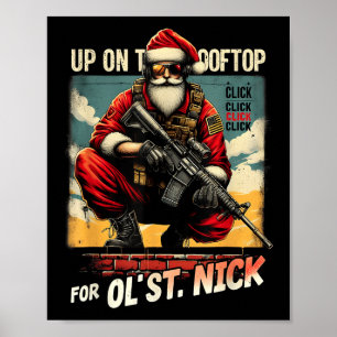Klicken Sie auf der Dachterrasse auf Weihnachten k Poster