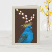 Klicken Sie auf die Indigobuntkarte. Karte (Gelbe Blume)