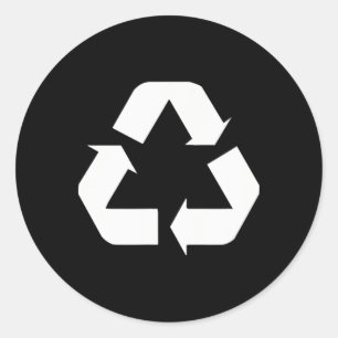 Klicken Sie auf Green-White-Recycle-Design-Standar Runder Aufkleber
