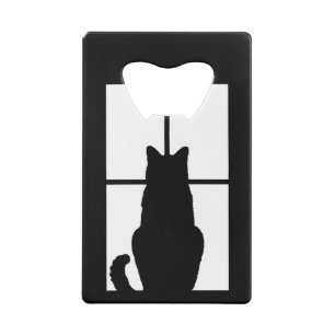 Klicken Sie auf Schwarze Katze, um die Farbe des F Kreditkartenflaschenöffner