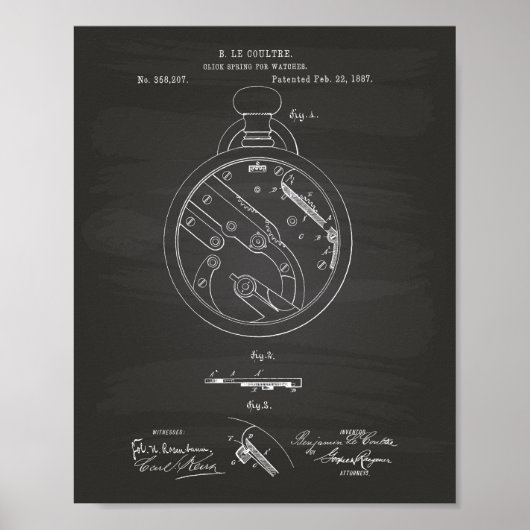 Klicken Sie auf Spring Watch 1887 Patent Art Chalk Poster (Vorne)