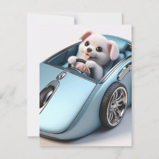 Klicken Sie auf und Vroom: Puppy Driver Edition Postkarte