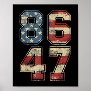 Klicken Sie auf Vintage 80er-Flagge 86 47 Anti Tru Poster