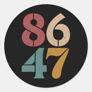 Klicken Sie auf Vintagen 80er Style 86 47 Anti Tru Runder Aufkleber