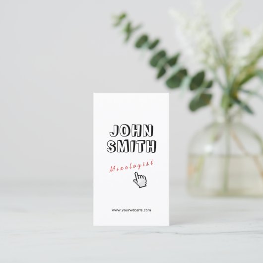 Klicken Sie! Kontur Text Mixologist Visitenkarte (Stehend Vorderseite)