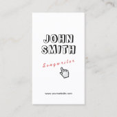 Klicken Sie! Kontur Text Songwriter Business Card Visitenkarte (Vorderseite)