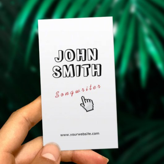 Klicken Sie! Kontur Text Songwriter Business Card Visitenkarte