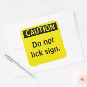Klicken Sie nicht auf das Schild. Quadratischer Aufkleber (Umschlag)