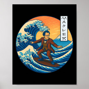 Klickender Musiker Mahler Ukiyo-e Surfen Poster