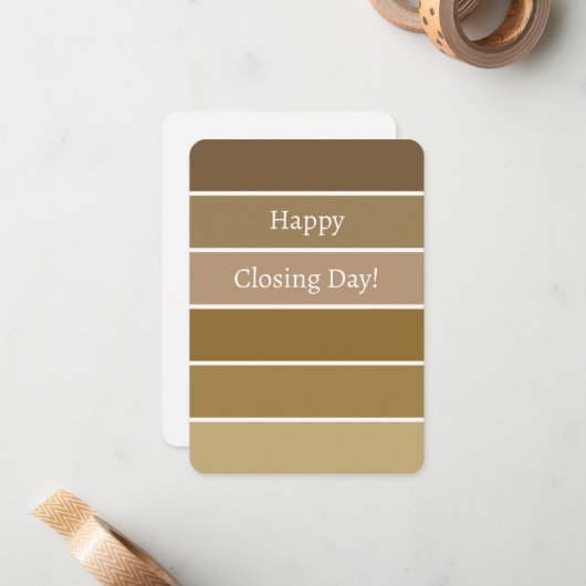 Klienten Herzlichen Glückwunsch Neue Zuhause Brown Mitteilungskarte (Vorderseite/Rückseite Beispiel)