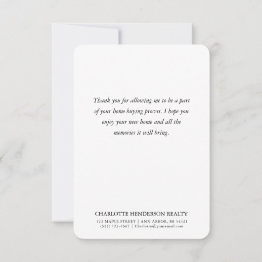 Klienten Herzlichen Glückwunsch Neue Zuhause Brown Mitteilungskarte (Rückseite)