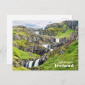 Klifbrekkufossar, Island Postkarte (Vorne/Hinten)