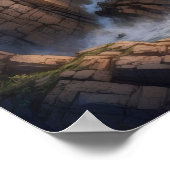 Kliffside Blue Ocean Waves Küste Poster (Ecke)