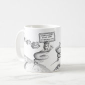 Klima-Änderungs-Cartoon Kaffeetasse (Vorderseite Links)