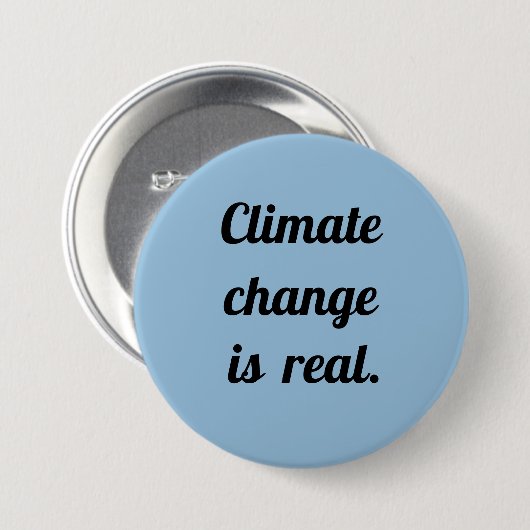 Klimaänderung: Hellblauer Knopf Button (Vorne & Hinten)