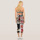 "Klimaänderung" - Leggings in Rot und Schwarz (Rückseite)