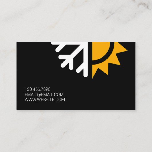 Klimaanlage, Heizung und Kühlung, Klimaanlage Visitenkarte (Rückseite)