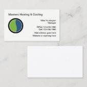 Klimaanlage und Heizung Visitenkarte (Vorne/Hinten)