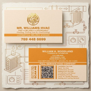 Klimaanlagen Heizung und Kühlung   Orange HVAC Visitenkarte