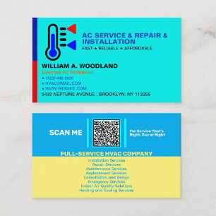Klimaanlagen-Service Individuelle HVAC-Firma Visitenkarte