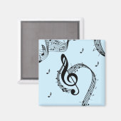 Klimaktische G-Schlüssel-Musik Blau Magnet (Vorderseite/Rückseite)