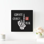 Klimaküche ist ein wahres Umweltbewusstsein Quadratische Wanduhr (Zuhause)