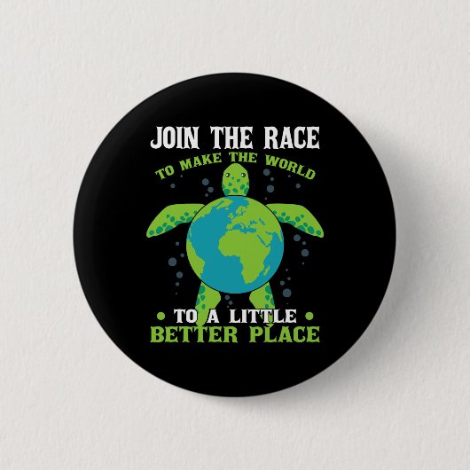 Klimaschutz-Aktivismus des Earth Day Turtle Button (Vorderseite)
