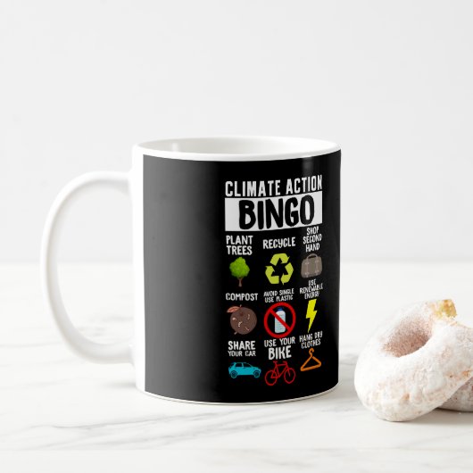 Klimaschutz Bingo-Earth-Day Klimawandel Kaffeetasse (Mit Donut)