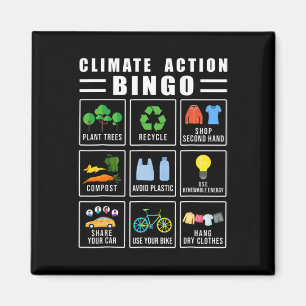 Klimaschutz Bingo-Earth-Day Klimawandel Magnet