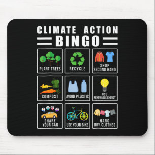 Klimaschutz Bingo-Earth-Day Klimawandel Mousepad