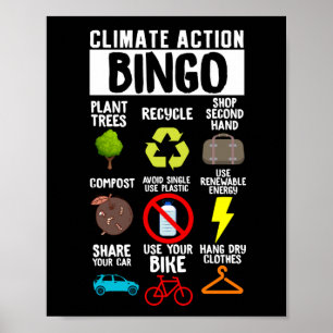 Klimaschutz Bingo-Earth-Day Klimawandel Poster