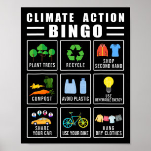 Klimaschutz Bingo-Earth-Day Klimawandel Poster