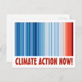 Klimaschutz jetzt! Streifen zur globalen Erwärmung Postkarte (Vorne/Hinten)