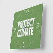 Klimaschutz Quadratische Wanduhr (Winkel)