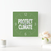 Klimaschutz Quadratische Wanduhr (Zuhause)