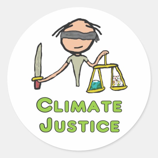 Klimaschutz Runder Aufkleber (Vorderseite)