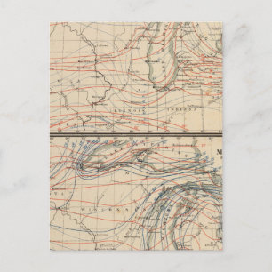 Klimatologie von Michigan Atlas Mao Postkarte